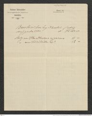 Nachlass Franz Steindachner, Brief und Beilage (Rechnung) von Gustav Schneider (junior) an Franz Steindachner (01.09.1905), Inv.Nr. 462.08, Seite 5